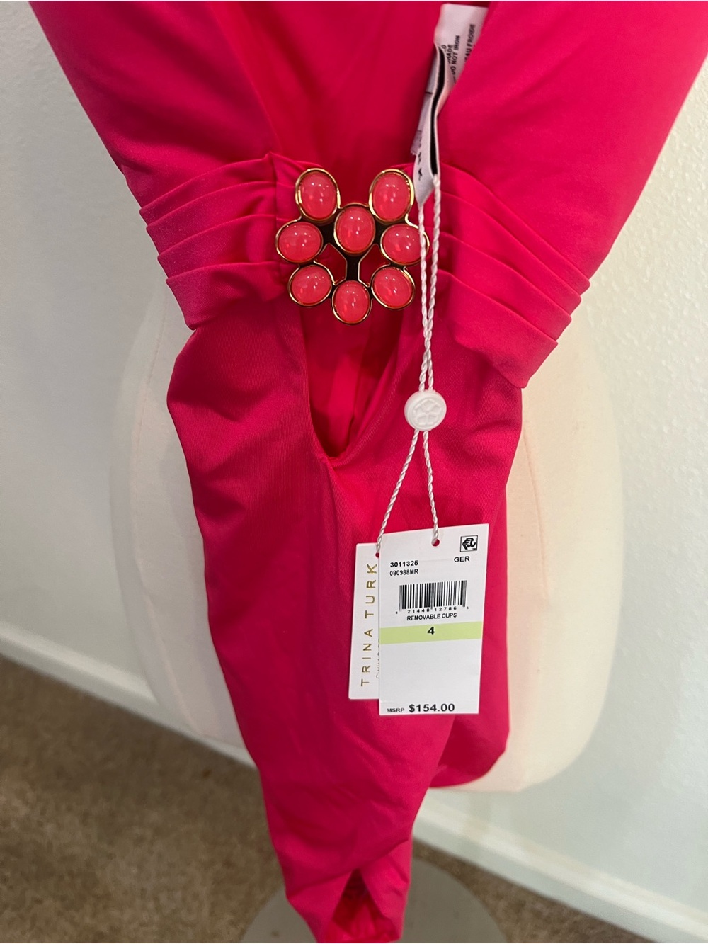 Trina Turk Hot Pink One-Piece Swimsuit with Crisscross Back